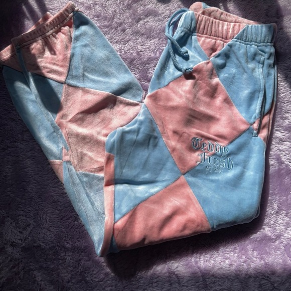 HP🍧[ Teddy Fresh ] Pastel Diamond Velour Pants - Picture 14 of 14
